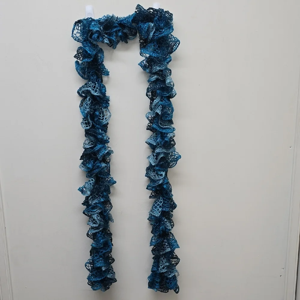 Handmade - Elegant Blue Lace Scarf